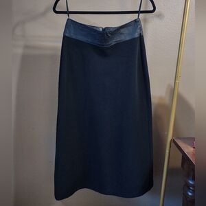 David Benjamin Leather Belt Black Maxi Skirt